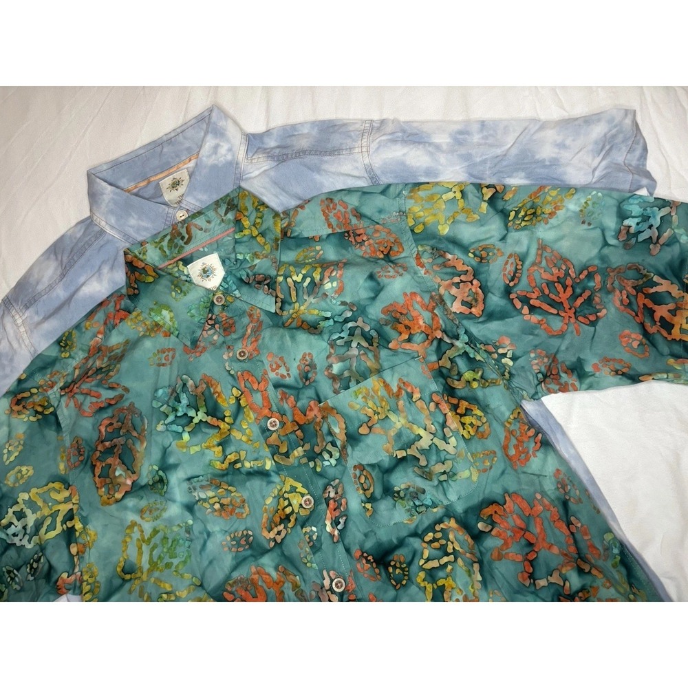 The Territory Ahead Men's Medium Tall Floral  & Cloud Button Up Shirts‎ Lot Of 2